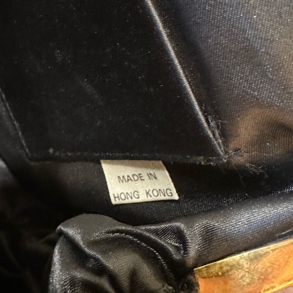 🌟HP🌟VTG 1960 Black Pleat & Fancy Lift Clasp Walborg Evening Bag Gold Byzantine - Picture 9 of 14